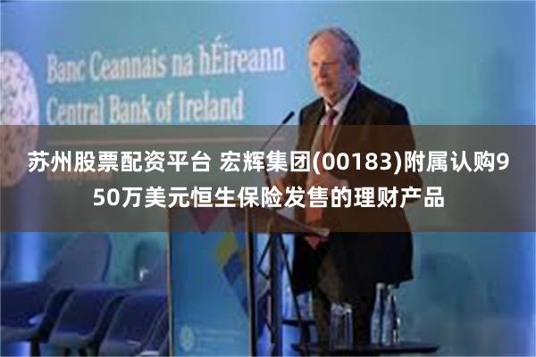 苏州股票配资平台 宏辉集团(00183)附属认购950万美元恒生保险发售的理财产品